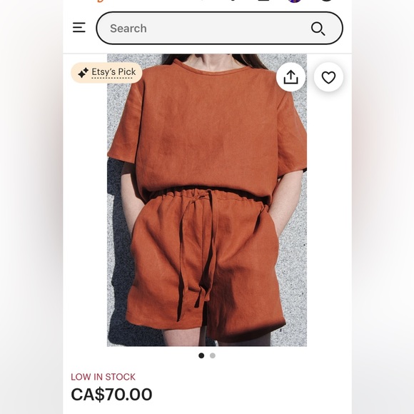 Loose fit drawstring linen shorts - Picture 5 of 6